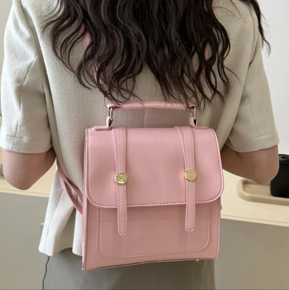 Pink Backpack with Flap Detail - Picture 2 of 5
